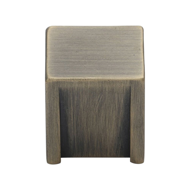 This is an image of a M.Marcus - Podium Cabinet Knob Distressed Brass Finish, vf359-22-db that is available to order from T.H Wiggans Ironmongery in Kendal.