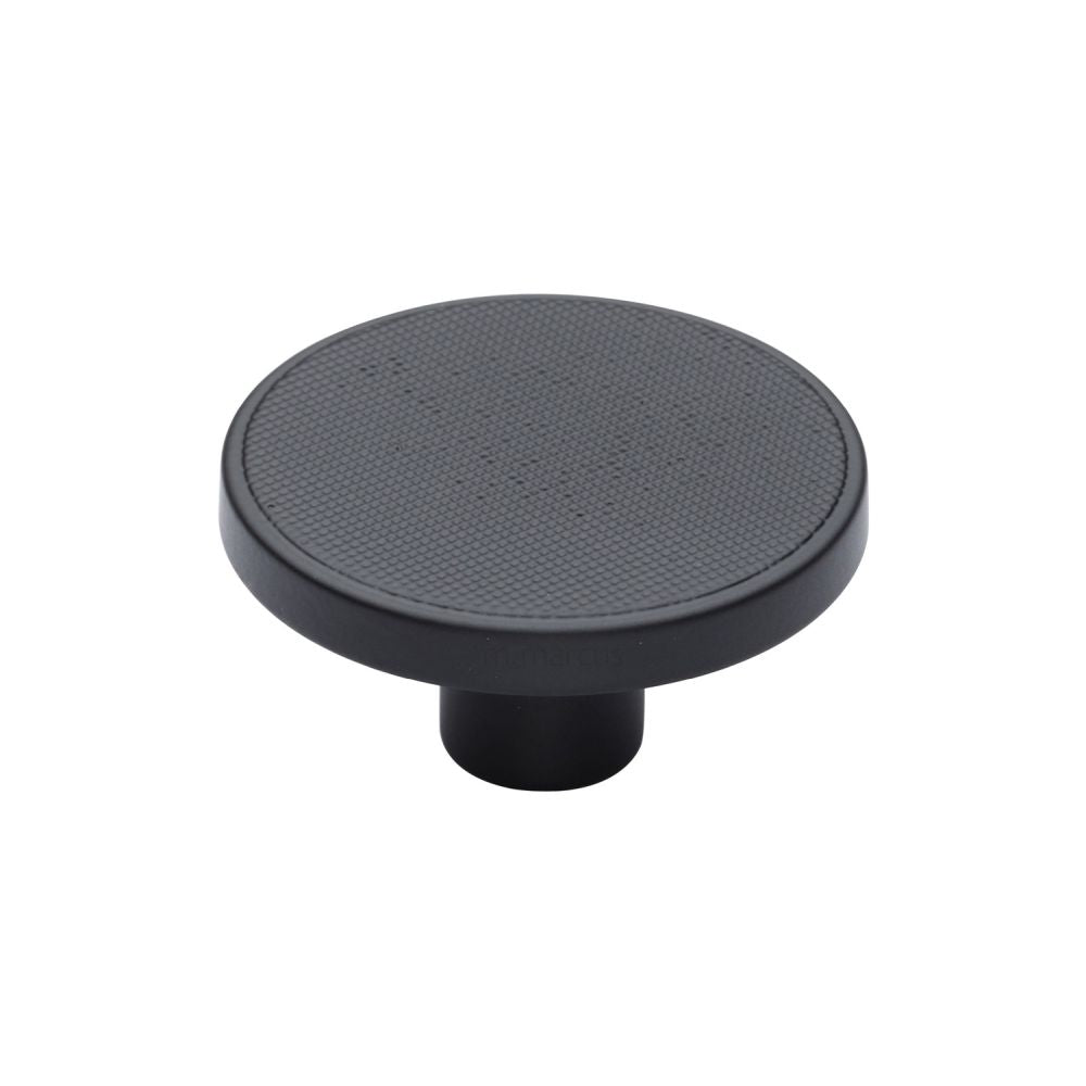 This is an image of a M.Marcus - Brooklyn Cabinet Knob Black Matt Finish, vf387-50-blk that is available to order from T.H Wiggans Ironmongery in Kendal.