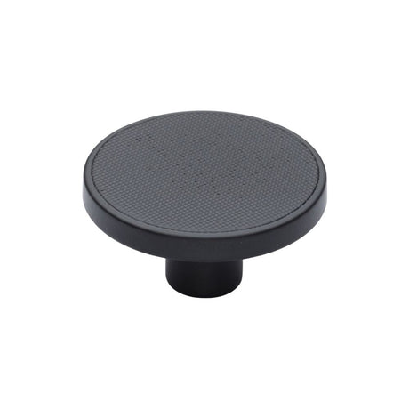 This is an image of a M.Marcus - Brooklyn Cabinet Knob Black Matt Finish, vf387-50-blk that is available to order from T.H Wiggans Ironmongery in Kendal.