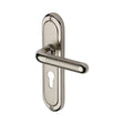 This is an image of a Heritage Brass - Door Handle for Euro Profile Plate Vienna Design Mercury Finish, vie3348-mc that is available to order from T.H Wiggans Ironmongery in Kendal.