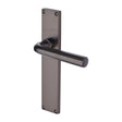 This is an image of a Heritage Brass - Octave Lever Latch Door Handle on 200mm Plate Matt Bronze finish, vt5910-mb that is available to order from T.H Wiggans Ironmongery in Kendal.