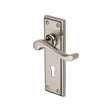 This is an image of a Heritage Brass - Door Handle Lever Lock Edwardian Design Mercury Finish, w3200-mc that is available to order from T.H Wiggans Ironmongery in Kendal.