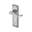 This is an image of a Heritage Brass - Door Handle Lever Lock Edwardian Design Polished Chrome Finish, w3200-pc that is available to order from T.H Wiggans Ironmongery in Kendal.