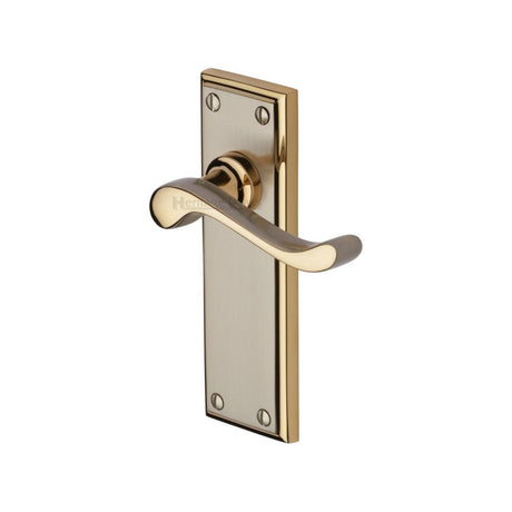 This is an image of a Heritage Brass - Door Handle Lever Latch Edwardian Design Jupiter Finish, w3213-jp that is available to order from T.H Wiggans Ironmongery in Kendal.