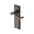 This is an image of a Heritage Brass - Door Handle Lever Latch Edwardian Design Matt Bronze Finish, w3213-mb that is available to order from T.H Wiggans Ironmongery in Kendal.