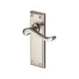 This is an image of a Heritage Brass - Door Handle Lever Latch Edwardian Design Satin Nickel Finish, w3213-sn that is available to order from T.H Wiggans Ironmongery in Kendal.