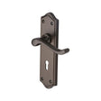This is an image of a Heritage Brass - Door Handle Lever Lock Buckingham Design Matt Bronze Finish, w4200-mb that is available to order from T.H Wiggans Ironmongery in Kendal.