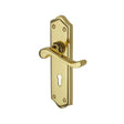This is an image of a Heritage Brass - Door Handle Lever Lock Buckingham Design Polished Brass Finish, w4200-pb that is available to order from T.H Wiggans Ironmongery in Kendal.