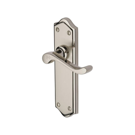 This is an image of a Heritage Brass - Door Handle Lever Latch Buckingham Design Mercury Finish, w4210-mc that is available to order from T.H Wiggans Ironmongery in Kendal.