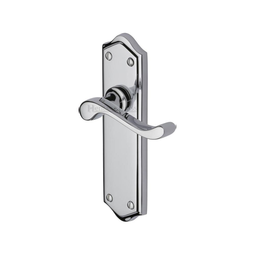 This is an image of a Heritage Brass - Door Handle Lever Latch Buckingham Design Polished Chrome Finish, w4210-pc that is available to order from T.H Wiggans Ironmongery in Kendal.