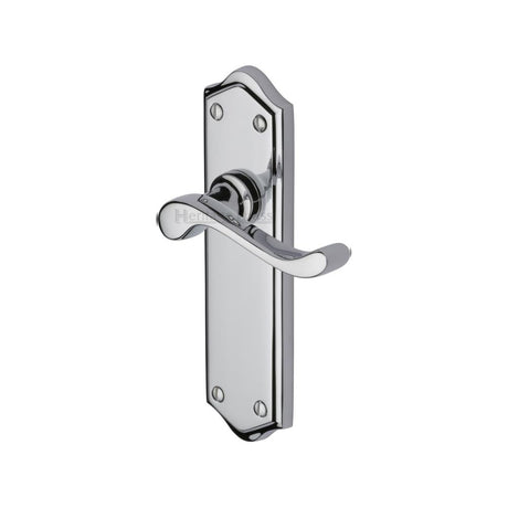 This is an image of a Heritage Brass - Door Handle Lever Latch Buckingham Design Polished Chrome Finish, w4210-pc that is available to order from T.H Wiggans Ironmongery in Kendal.