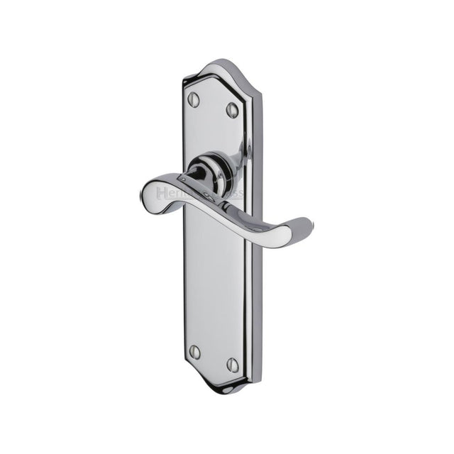 This is an image of a Heritage Brass - Door Handle Lever Latch Buckingham Design Polished Chrome Finish, w4210-pc that is available to order from T.H Wiggans Ironmongery in Kendal.