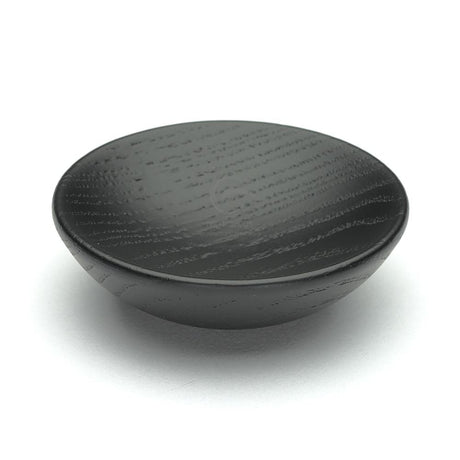 This is an image of a M.Marcus - Wooden Cabinet Knob Bowl Design 65mm Black Ash Finish, w4328-65-ash that is available to order from T.H Wiggans Ironmongery in Kendal.