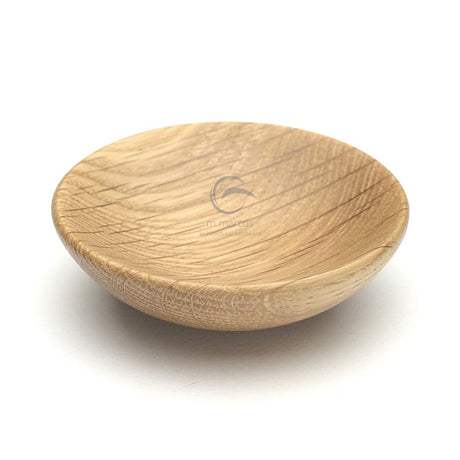 This is an image of a M.Marcus - Wooden Cabinet Knob Bowl Design 65mm Oak Finish, w4328-65-oak that is available to order from T.H Wiggans Ironmongery in Kendal.