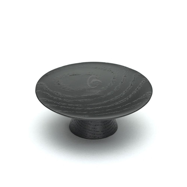 This is an image of a M.Marcus - Wooden Cabinet Knob Convex Design 50mm Black Ash Finish, w4343-50-ash that is available to order from T.H Wiggans Ironmongery in Kendal.