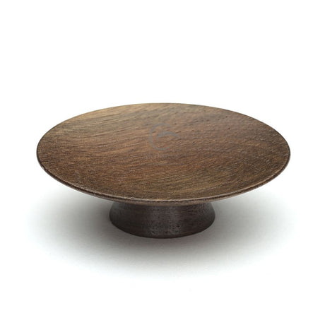 This is an image of a M.Marcus - Wooden Cabinet Knob Convex Design 65mm Walnut Finish, w4343-65-wal that is available to order from T.H Wiggans Ironmongery in Kendal.