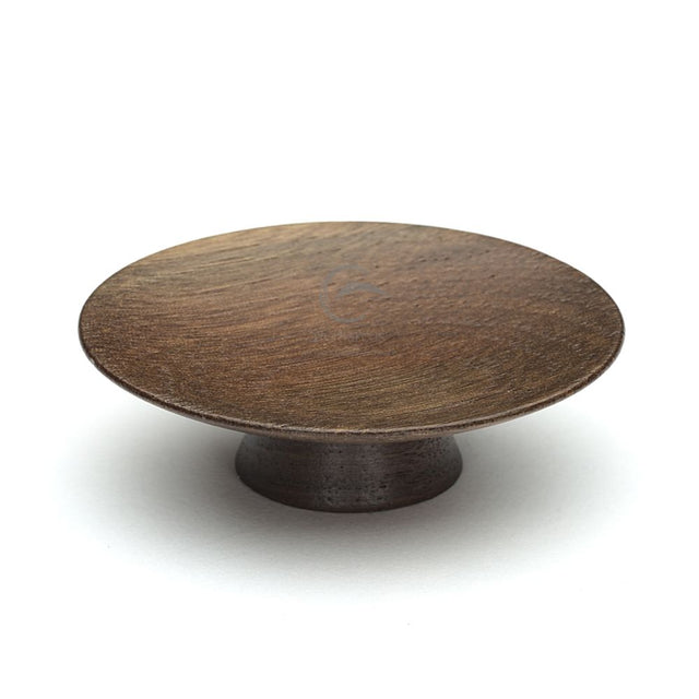 This is an image of a M.Marcus - Wooden Cabinet Knob Convex Design 65mm Walnut Finish, w4343-65-wal that is available to order from T.H Wiggans Ironmongery in Kendal.