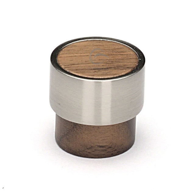 This is an image of a M.Marcus - Wooden Cabinet Knob Radio Design 26mm Walnut Finish, w4370-26-wal that is available to order from T.H Wiggans Ironmongery in Kendal.