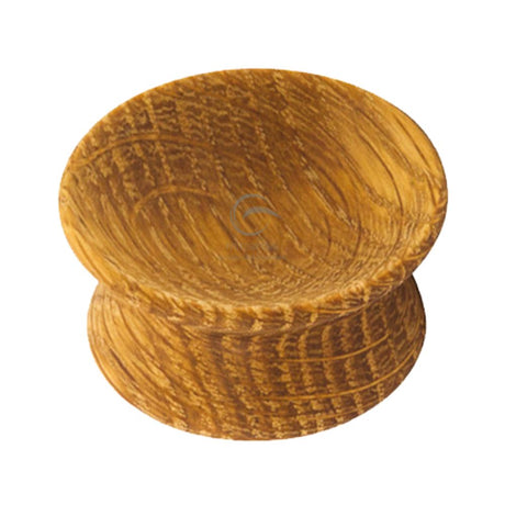 This is an image of a M.Marcus - Wooden Cabinet Knob Yoyo Design 65mm Oak Finish, w4415-65-oak that is available to order from T.H Wiggans Ironmongery in Kendal.