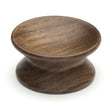 This is an image of a M.Marcus - Wooden Cabinet Knob Yoyo Design 65mm Walnut Finish, w4415-65-wal that is available to order from T.H Wiggans Ironmongery in Kendal.