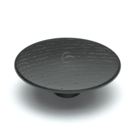 This is an image of a M.Marcus - Wooden Cabinet Knob Mushroom Design 64mm Black Ash Finish, w4466-64-ash that is available to order from T.H Wiggans Ironmongery in Kendal.