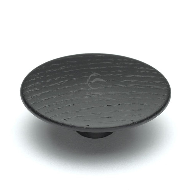 This is an image of a M.Marcus - Wooden Cabinet Knob Mushroom Design 64mm Black Ash Finish, w4466-64-ash that is available to order from T.H Wiggans Ironmongery in Kendal.