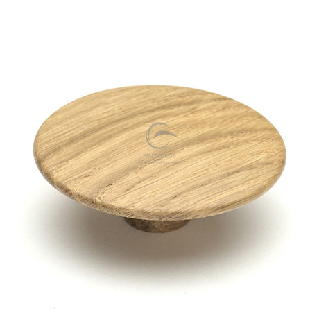This is an image of a M.Marcus - Wooden Cabinet Knob Mushroom Design 64mm Oak Finish, w4466-64-oak that is available to order from T.H Wiggans Ironmongery in Kendal.