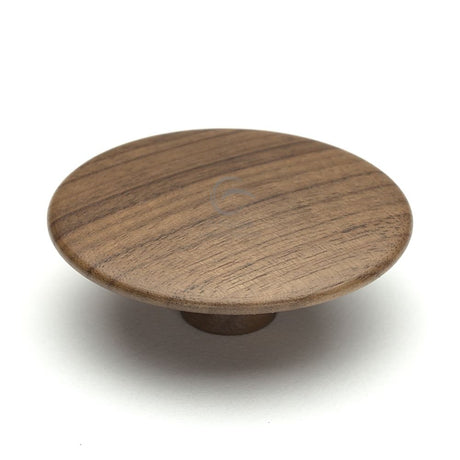 This is an image of a M.Marcus - Wooden Cabinet Knob Mushroom Design 64mm Walnut Finish, w4466-64-wal that is available to order from T.H Wiggans Ironmongery in Kendal.