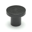 This is an image of a M.Marcus - Wooden Cabinet Knob Round Circum Design 33mm Black Ash Finish, w4470-33-ash that is available to order from T.H Wiggans Ironmongery in Kendal.