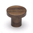 This is an image of a M.Marcus - Wooden Cabinet Knob Round Circum Design 33mm Walnut Finish, w4470-33-wal that is available to order from T.H Wiggans Ironmongery in Kendal.
