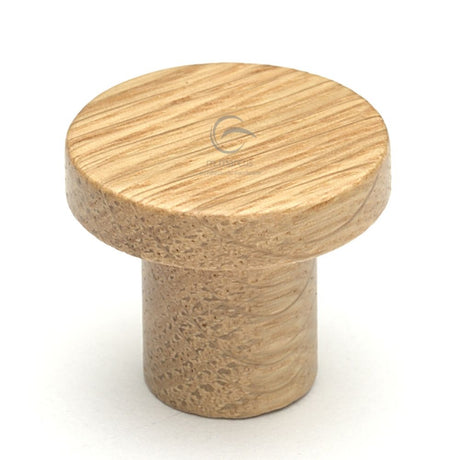 This is an image of a M.Marcus - Wooden Cabinet Knob Round Circum Design 48mm Oak Finish, w4470-48-oak that is available to order from T.H Wiggans Ironmongery in Kendal.