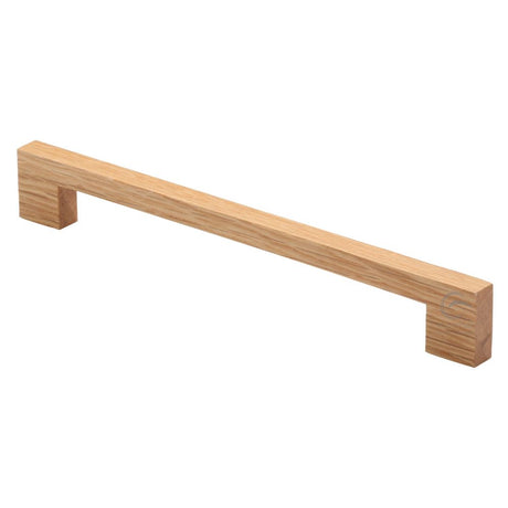 This is an image of a M.Marcus - Wooden Cabinet Pull Handle Metro Design 224mm Oak Finish, w7490-224-oak that is available to order from T.H Wiggans Ironmongery in Kendal.