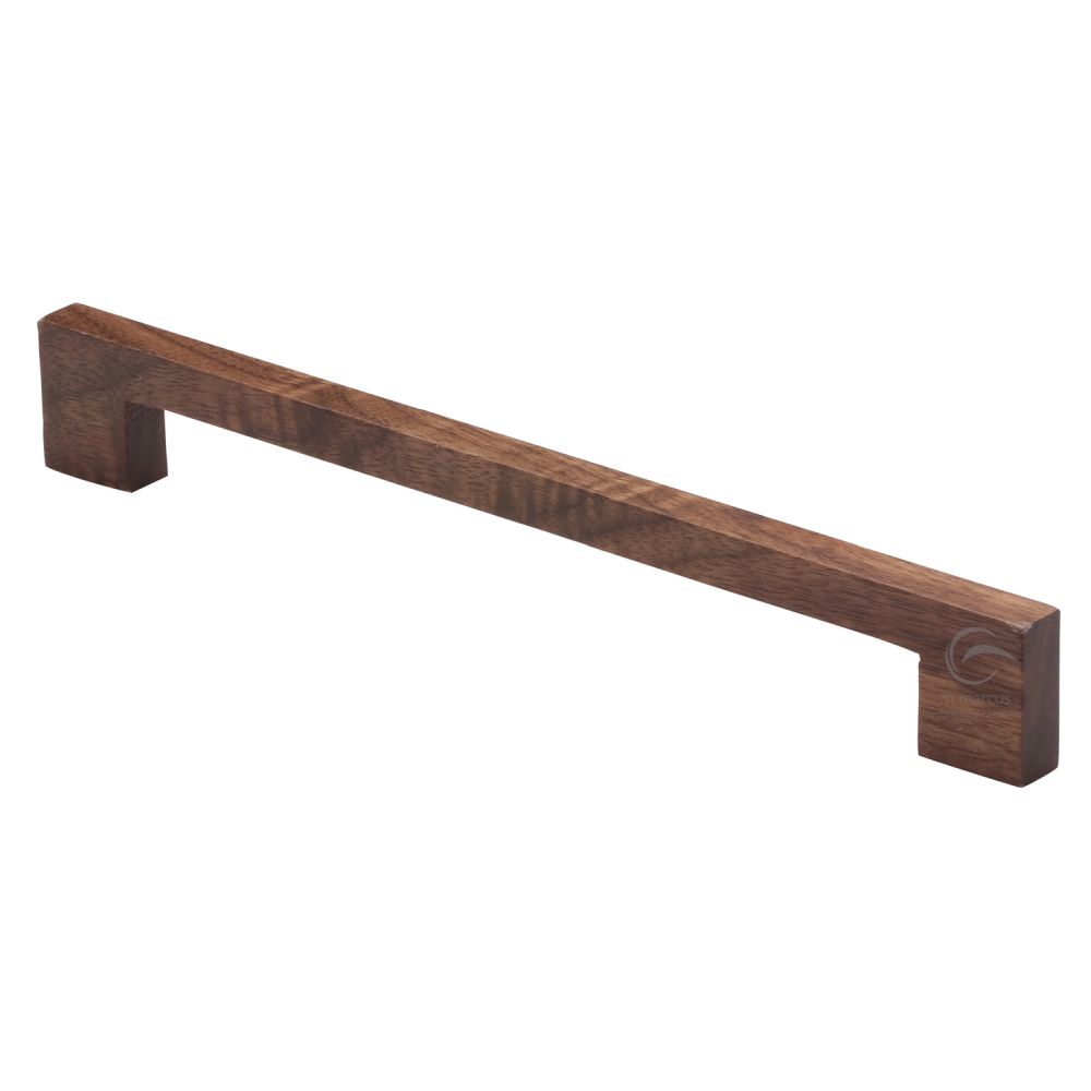 This is an image of a M.Marcus - Wooden Cabinet Pull Handle Metro Design 224mm Walnut Finish, w7490-224-wal that is available to order from T.H Wiggans Ironmongery in Kendal.