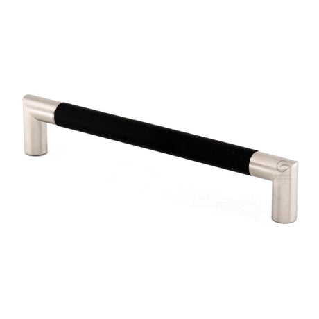 This is an image of a M.Marcus - Wooden Cabinet Pull Handle Angle Design 192mm Black Beech Finish, w7623-192-ash that is available to order from T.H Wiggans Ironmongery in Kendal.