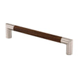 This is an image of a M.Marcus - Wooden Cabinet Pull Handle Angle Design 192mm Walnut Finish, w7623-192-wal that is available to order from T.H Wiggans Ironmongery in Kendal.