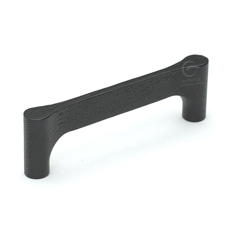 This is an image of a M.Marcus - Wooden Cabinet Pull Handle Gio Design 128mm Black Ash Finish, w7827-128-ash that is available to order from T.H Wiggans Ironmongery in Kendal.
