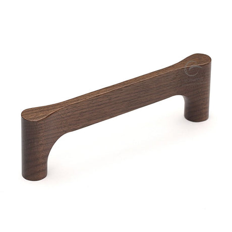 This is an image of a M.Marcus - Wooden Cabinet Pull Handle Gio Design 160mm Walnut Finish, w7827-160-wal that is available to order from T.H Wiggans Ironmongery in Kendal.