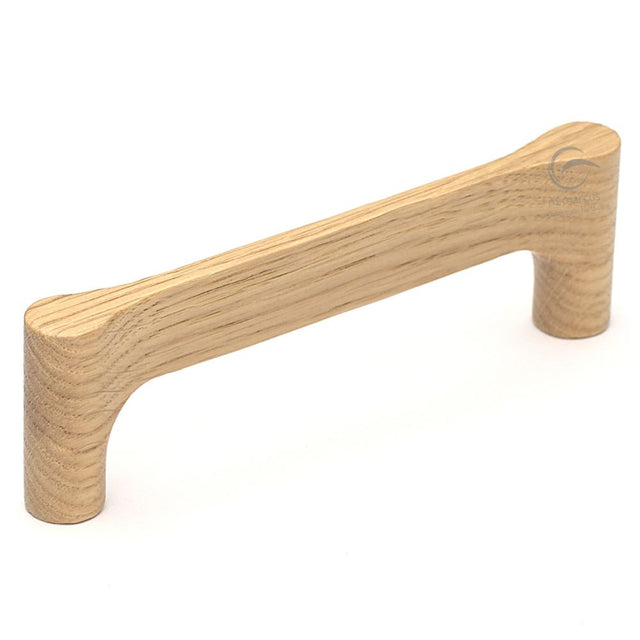 This is an image of a M.Marcus - Wooden Cabinet Pull Handle Gio Design 224mm Oak Finish, w7827-224-oak that is available to order from T.H Wiggans Ironmongery in Kendal.