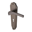 This is an image of a Heritage Brass - Door Handle Lever Lock Waldorf Design Matt Bronze Finish, wal6500-mb that is available to order from T.H Wiggans Ironmongery in Kendal.