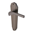 This is an image of a Heritage Brass - Door Handle Lever Latch Waldorf Design Matt Bronze Finish, wal6510-mb that is available to order from T.H Wiggans Ironmongery in Kendal.