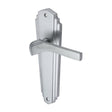 This is an image of a Heritage Brass - Door Handle Lever Latch Waldorf Design Satin Chrome Finish, wal6510-sc that is available to order from T.H Wiggans Ironmongery in Kendal.