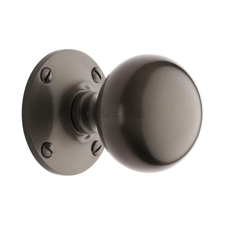 This is an image of a Heritage Brass - Mortice Knob Westminster Design Matt Bronze Finish, wes970-mb that is available to order from T.H Wiggans Ironmongery in Kendal.