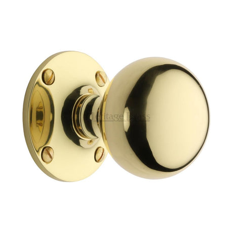 This is an image of a Heritage Brass - Mortice Knob Westminster Design Polished Brass Finish, wes970-pb that is available to order from T.H Wiggans Ironmongery in Kendal.