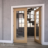 Deanta Walden Unfinished Oak Clear Glazed Doors