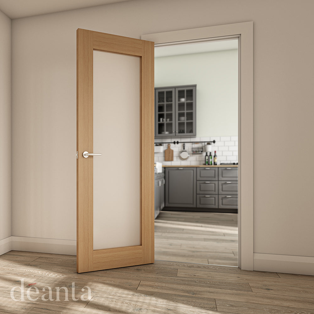 Deanta Walden Unfinished Oak Frosted Glaze Doors