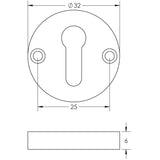 Frelan - Mortice Key Escutcheon - Satin Nickel