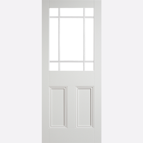 This is an image showing the LPD - Downham Unglazed 9 Light Internal Primed White Doors Available to order from T.H. Wiggans Ironmongery in Kendal