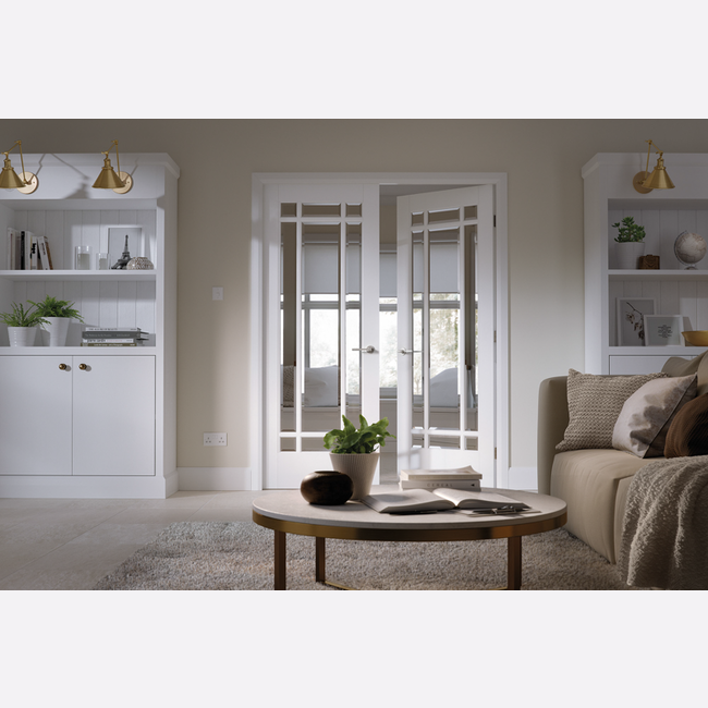 LPD - Manhattan 9L Pair Primed White Doors