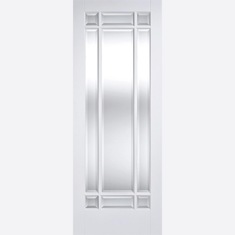 This is an image showing the LPD - Manhattan 9L Primed White Doors Available to order from T.H. Wiggans Ironmongery in Kendal