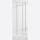 This is an image showing the LPD - Manhattan Primed White Doors Available to order from T.H. Wiggans Ironmongery in Kendal